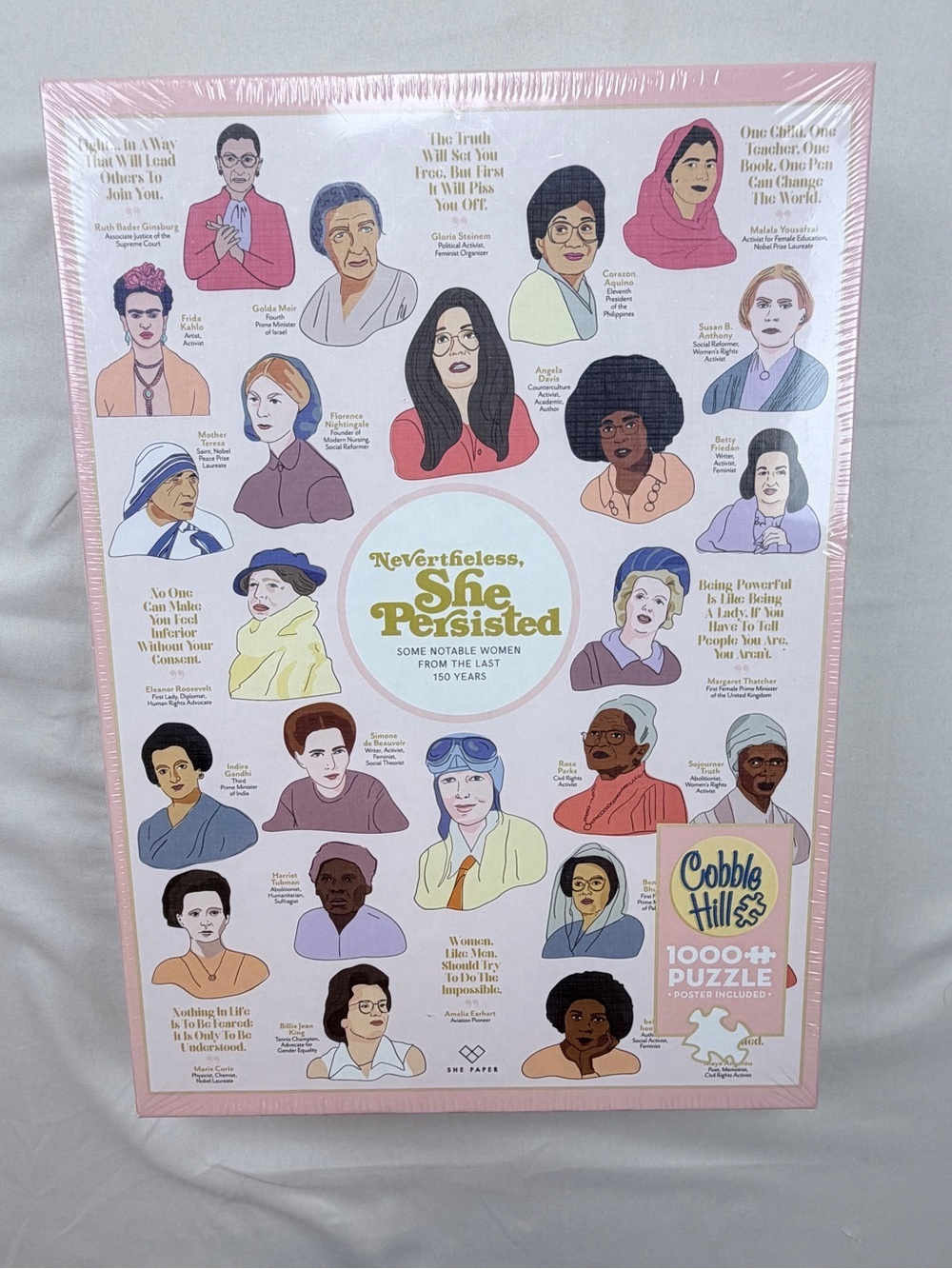 Cobble Hill Nevertheless, She Persisted 1000-Piece Puzzle - Pink, White, Black